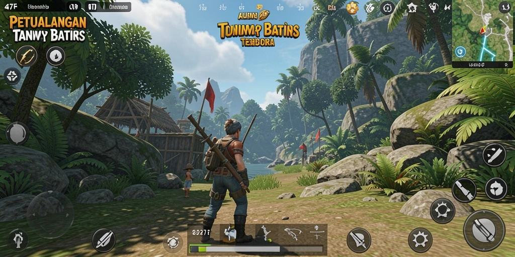 Screenshot gameplay <strong>47F</strong> menampilkan petualangan seru di dunia terbuka.