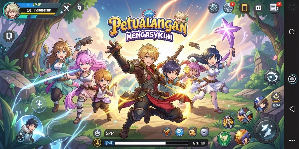 Gameplay seru dan karakter anime yang menarik dalam 4P4P.