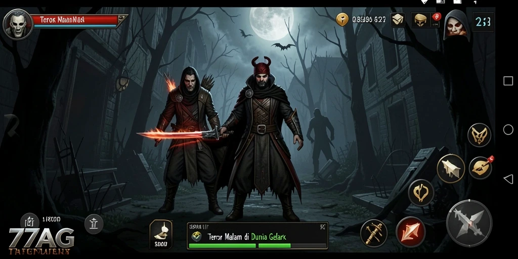 Tangkapan layar menampilkan gameplay mencekam dalam 77AG.