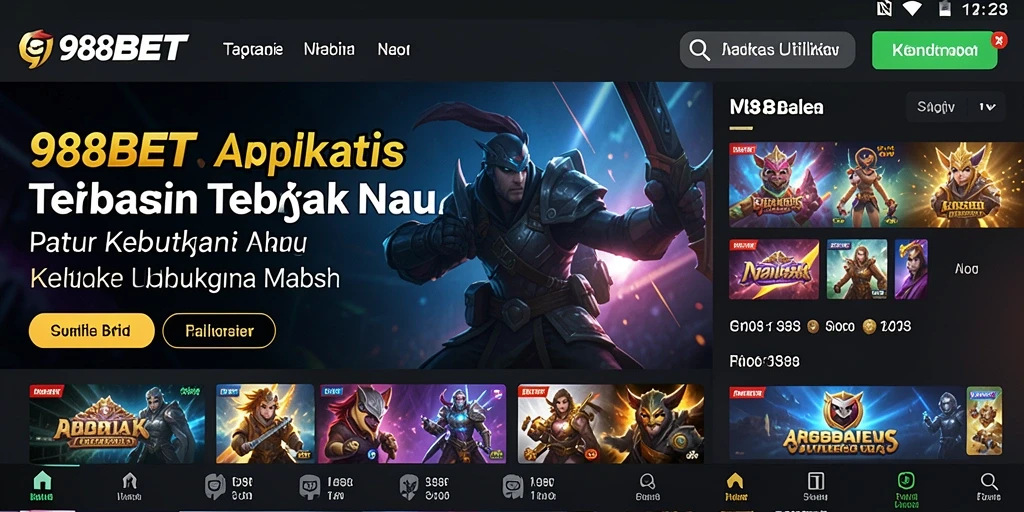 Tampilan antarmuka utama 988BET yang memudahkan penggunaan aplikasi Utility.