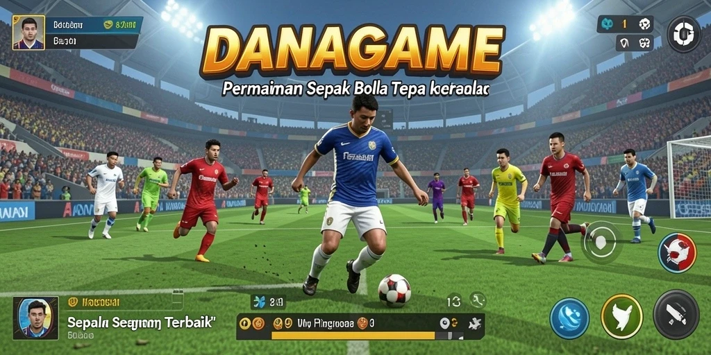 Tampilan menarik dari gameplay sepak bola di DANAGAME.