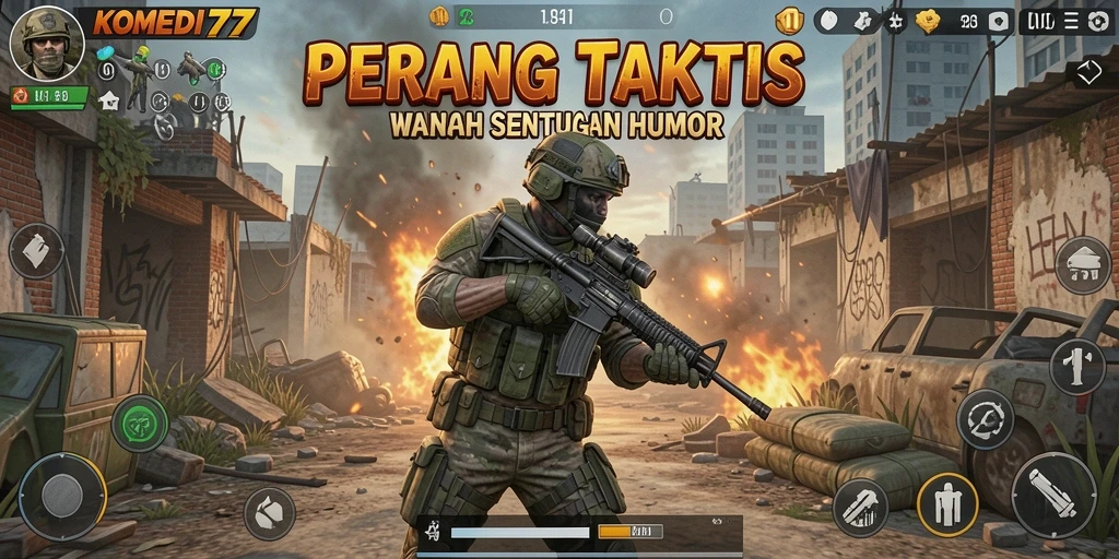 Tampilan screenshot gameplay <strong>KOMEDI77</strong> yang penuh aksi dan tawa.