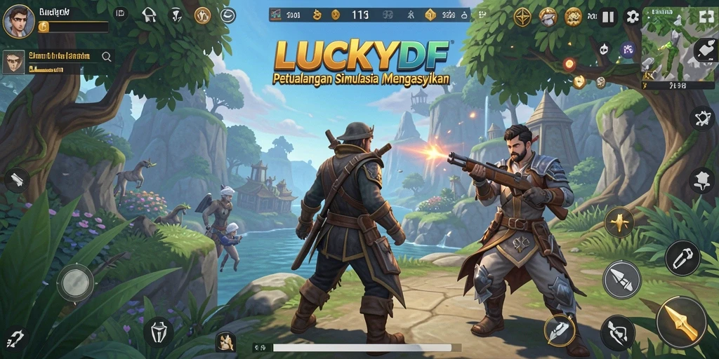 Screenshot menunjukkan gameplay menarik dari LUCKYDF.
