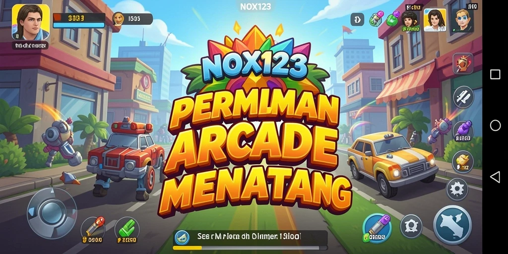 Screenshot utama NOX123 menampilkan gameplay seru dan interaktif.