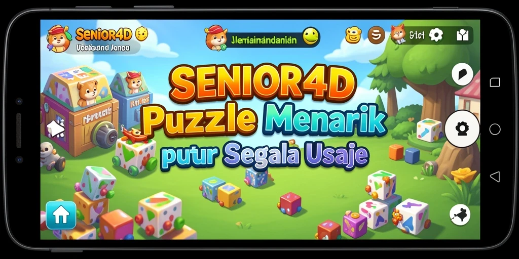 Tampilan gameplay penuh warna dan menarik di SENIOR4D.