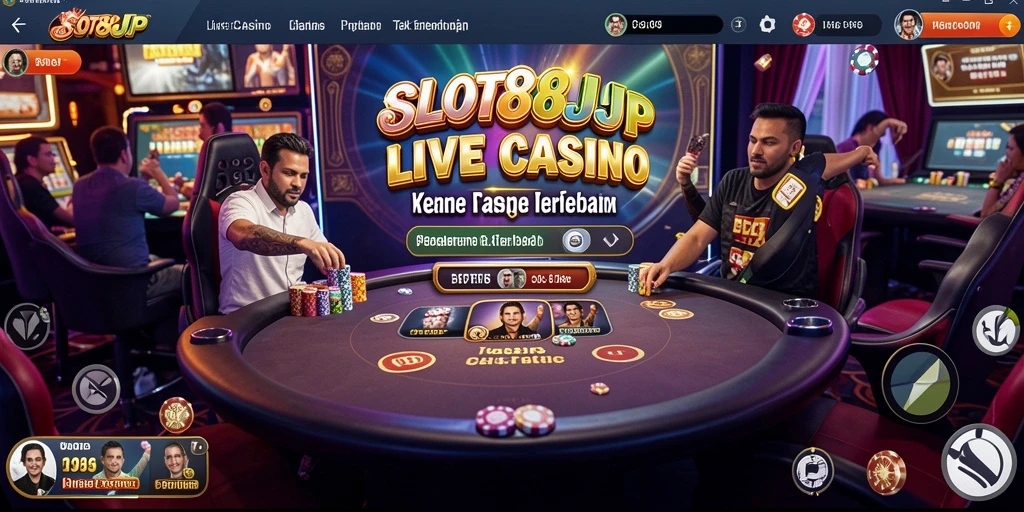 Screenshot gameplay Live Casino SLOT88JP dengan dealer profesional.